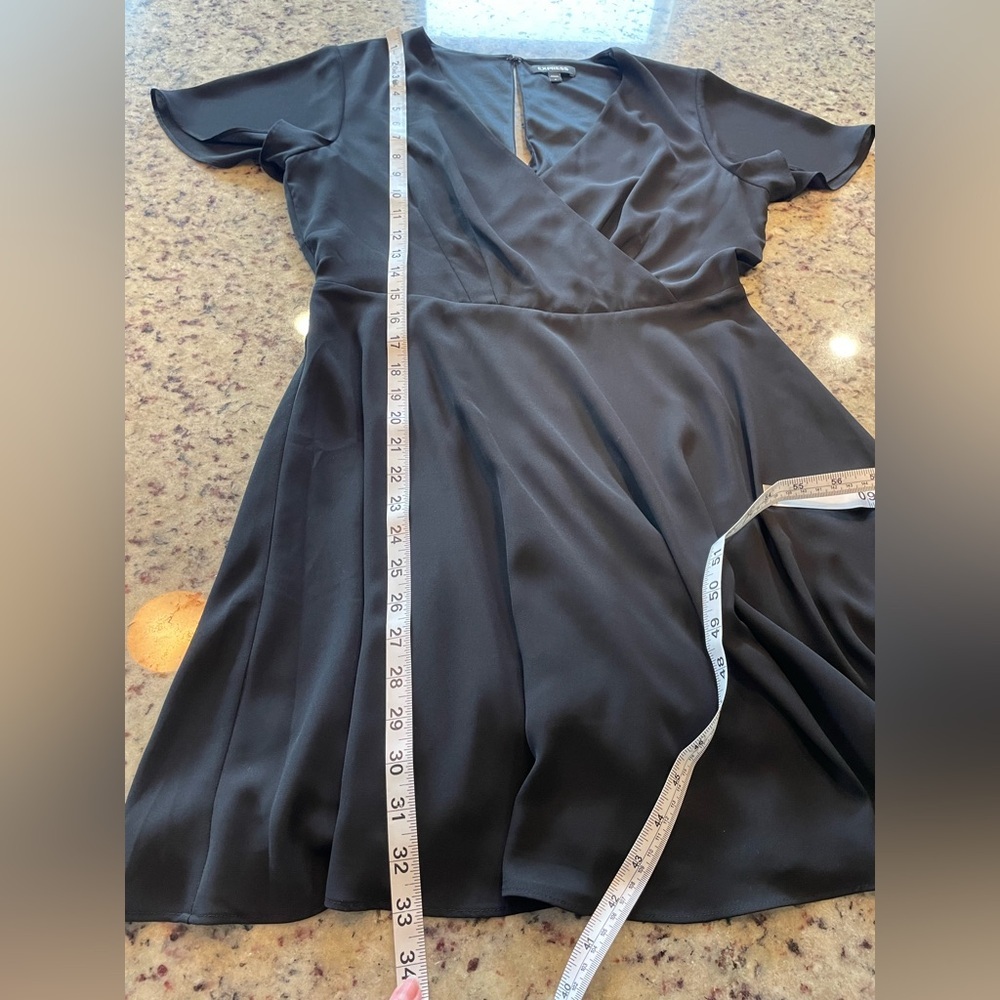 Express Black chiffon Mini skater Dress size 8 - Picture 8 of 8